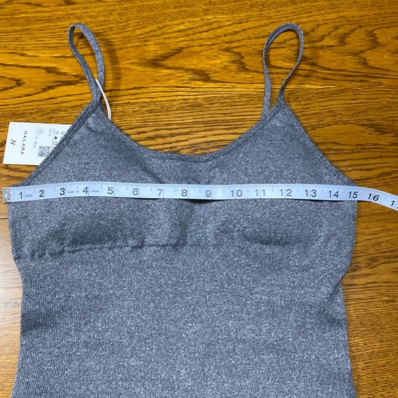 NWT Halara Bodysuit Size L Grey Adjustable Padded Tank Style Shorts - Picture 3 of 9